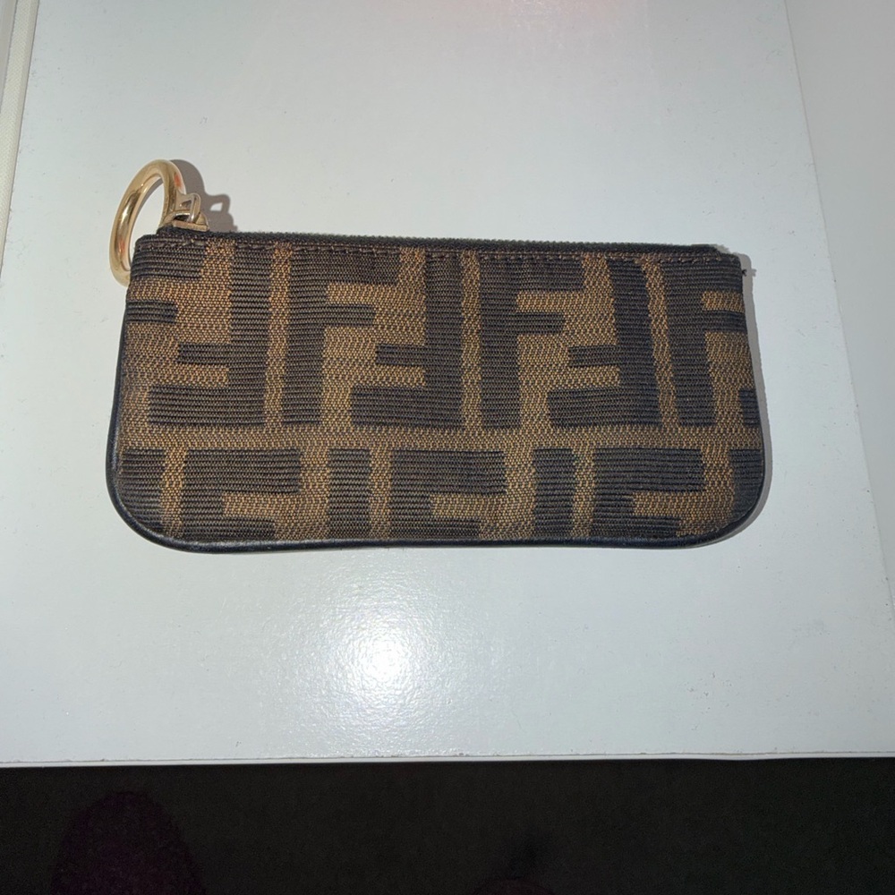 Authentic fendi zucca key change pouch